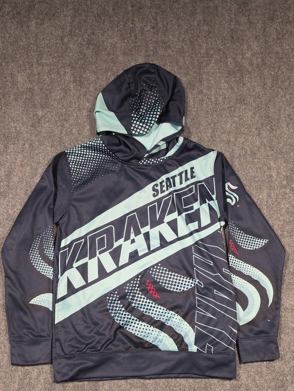 NHL Seattle Kraken Navy & Mint  Hoodie Youth XL